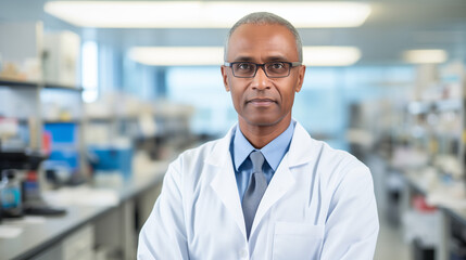 Fototapeta premium Confident Chemist Conducting Experiments in the Lab
