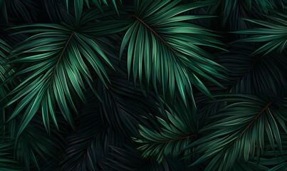 palm leaves border ai generative