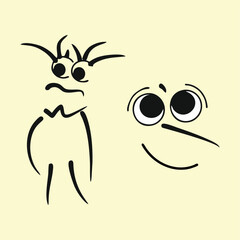 Emotions, fairy-tale characters. Vector drawing, eps