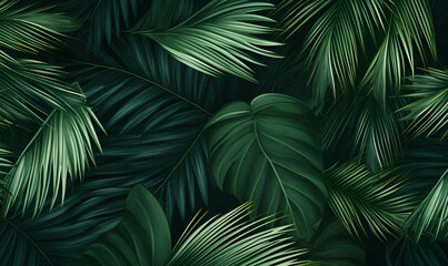 palm leaves border ai generative