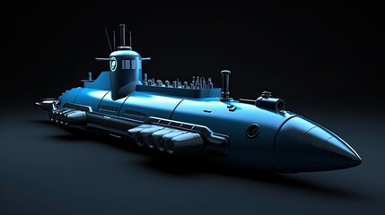 Fototapeta na wymiar 3d Illustration Submarine Isolated Background