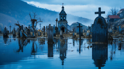Geamana Romania s sunken cemetery