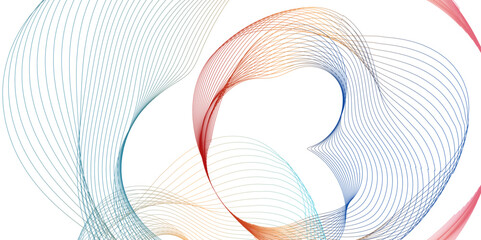 Abstract colorful wave circle line on transparent background modern stream wave and wave curve round lines background. Vector business Illustration pattern of lines in transparent background