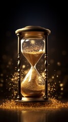 An hourglass glowing softly, symbolising the passing of time, Generative AI