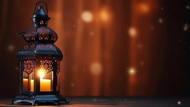 Eid Mubarak ornamental lantern. Celebrating Ramadan Kareem, Eid al-Fitr, and Eid al-Adha with the Muslim community.