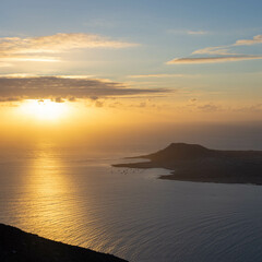 sunset over the sea at the north of Lanzarote