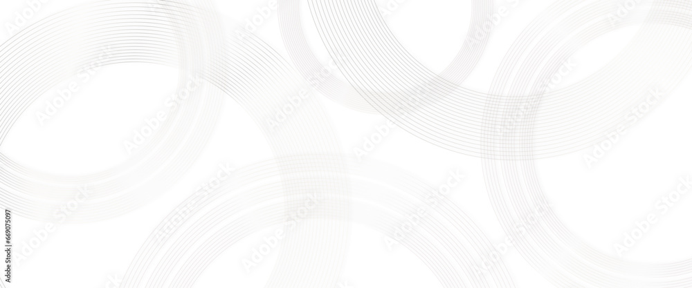 Canvas Prints vector abstract white transparent background with white circle rings, digital future technology conc