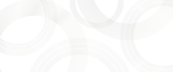 Vector abstract white transparent background with white circle rings, digital future technology concept. modern graphic design element circles style concept for banner, flyer, card, cover.