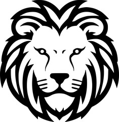 Lion - Black and White Isolated Icon - Vector illustration