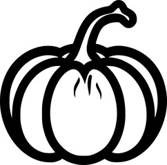 Pumpkin | Black and White Vector illustration