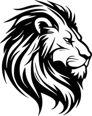 Lion - Black and White Isolated Icon - Vector illustration