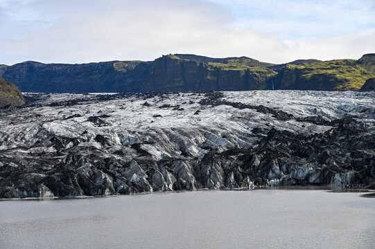 Glacier Solheimjökull at the south of Iceland