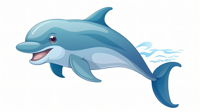 Illustration of a cartoon of a dolphin