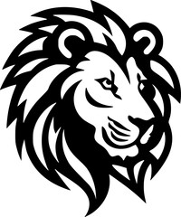 Obraz premium Lion | Black and White Vector illustration