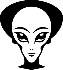 Alien | Minimalist and Simple Silhouette - Vector illustration