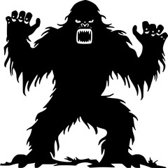 Bigfoot | Black and White Vector illustration