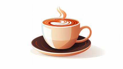 Illustration of a cup of coffee on a white background