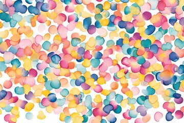Watercolor confetti in vibrant shades, single, on white background. AI generated