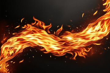 Flammen Inferno als Hintergrund auf schwarz