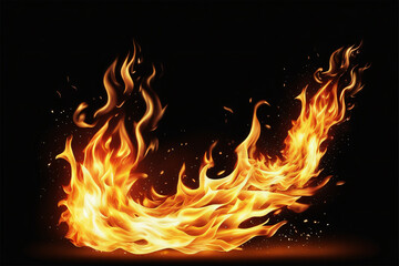 Fototapeta premium Flammen Inferno als Hintergrund auf schwarz