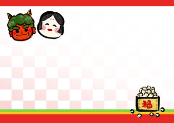 節分の手描き和風イラスト入り恵方巻POP