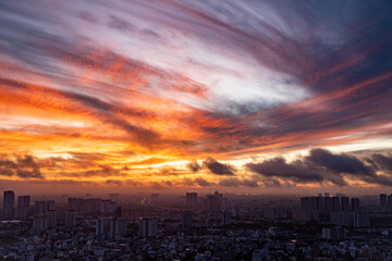Cloudy sky of Saigon City, Vietnam