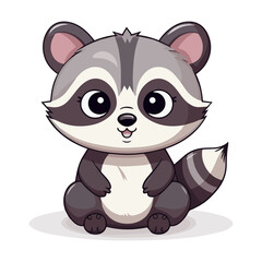 Skunk Adorable Kawaii Animal Stickers: Transparent SVG, Cute Nursery Decor Clip Art for Children's Room and Crafts