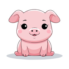 Piglet Adorable Kawaii Animal Stickers: Transparent SVG, Cute Nursery Decor Clip Art for Children's Room and Crafts