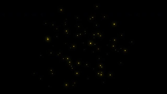  Light of fireflies flying glowing loop