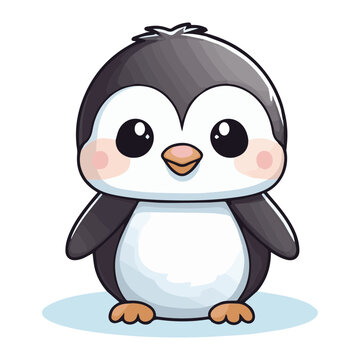 Penguin Adorable Kawaii Animal Stickers: Transparent SVG, Cute Nursery Decor Clip Art for Children's Room and Crafts