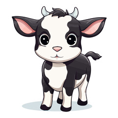 Vector cute baby cow cartoon illustration