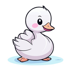 Cygnet Adorable Kawaii Animal Stickers: Transparent SVG, Cute Nursery Decor Clip Art for Children's Room and Crafts