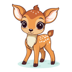 Vector Cartoon Deer Transparent SVG, Cute Nursery Decor Clip Art for Children's Room and Crafts