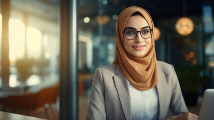 Fototapeta premium Portrait of a young Arab businesswoman