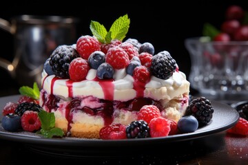 French berries fruits tart.