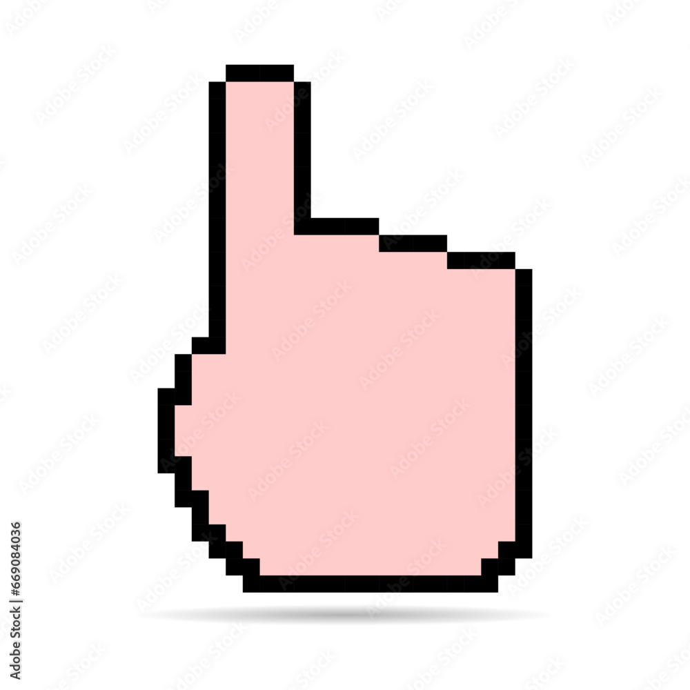 Poster mouse cursor pixel shadow icon, web click symbol, computer pointer vector illustration