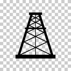Oil rig flat graphic icon, fuel platform industry tower gas sign, vector illustration