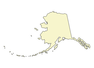 Alaska map shape, united states of america. Flat concept icon symbol vector illustration
