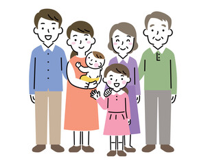 笑顔の3世代家族