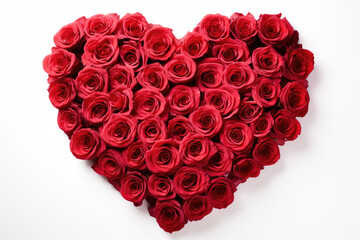 red roses in heart shape. Valentine's day romantic gift