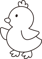 Cute easter chick outline