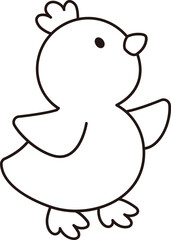 Cute easter chick outline