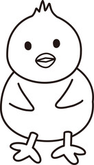Cute easter chick outline