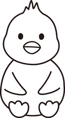 Cute easter chick outline