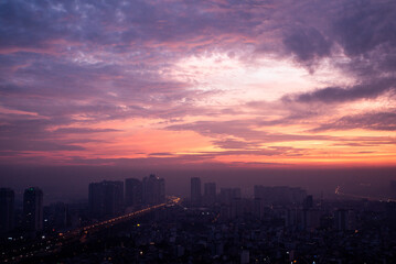 Obraz premium Cloudy sky of Saigon City, Vietnam