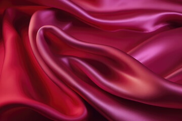 closeup of pink satin fabric folds
