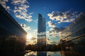 Fototapeta na wymiar Impressive skyscraper, a colossal symbol of modern business and urban development