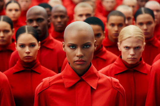 Group Of People Wearing Red Clothes, Generated AI