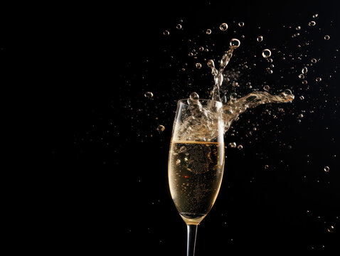 New years eve party new year spark champagne glass splash happy