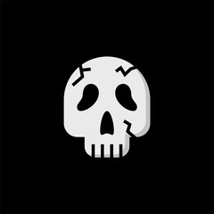 Skull cartoon cute, simple illustration, halloween, spooky, scary.